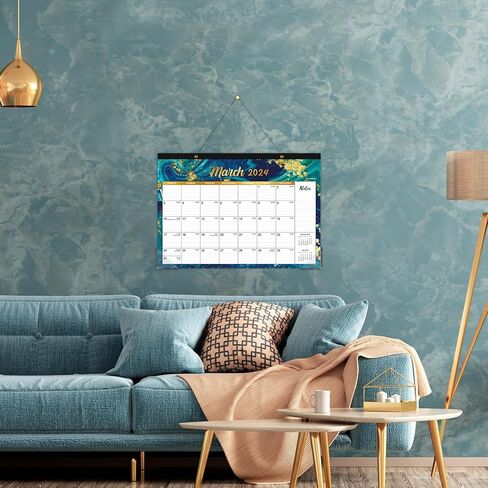 Calendar 2024-2025 - Desk Calendar 2024-2025, MAR 2024 - AUG 2025,18 Monthly 2024-2025 Desk/Wall Calendar 2-in-1, 16.9" x 11.9", with Corner Protectors, Ruled Blocks - Blue in Saudi Arabia