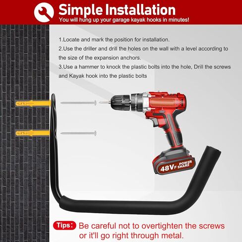 ترقية 15 بوصة الثقيلة المرآب داخلي قوارب الكاياك، 4 حزمة الشماعات زورق تخزين المرآب سعة 120LB، السنانير شماعات الزورق لتعليق ألواح ركوب الأمواج زورق سلالم كراسي الشاطئ دراجات الخشب in Kuwait