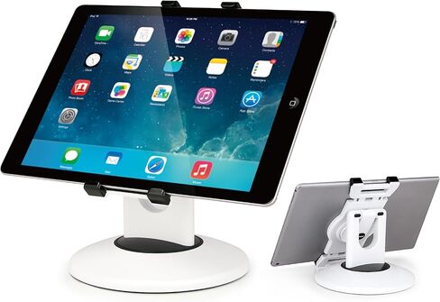 EHO iPad Stand, 360° Rotating Commercial Tablet Stand, Retail Kiosk, 6"-13" (Screens) Adapter Universal Tablet Clamp Holder for iPad, iPad Air, iPad Mini, Microsoft Surface, Most Tablets - Black in Saudi Arabia