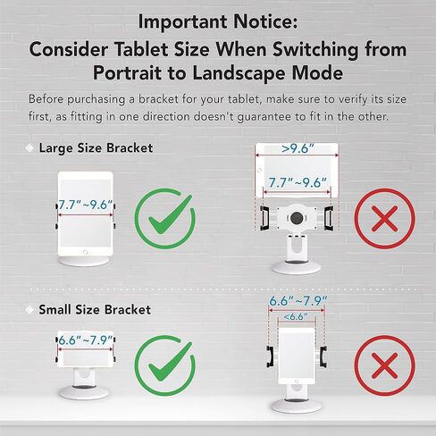 EHO iPad Stand, 360° Rotating Commercial Tablet Stand, Retail Kiosk, 6"-13" (Screens) Adapter Universal Tablet Clamp Holder for iPad, iPad Air, iPad Mini, Microsoft Surface, Most Tablets - Black in Saudi Arabia