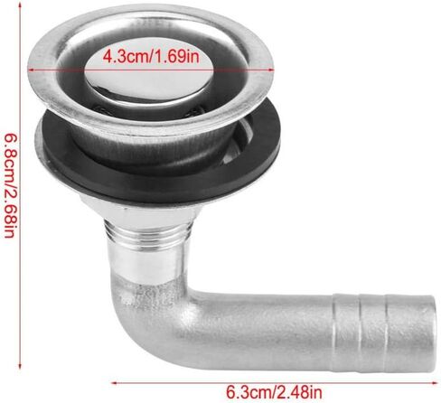 فتحة تهوية وقود القارب لخرطوم 5/8 بوصة، فتحة تهوية خزان الوقود للقوارب البحرية العالمية 90 درجة من الفولاذ المقاوم للصدأ in Kuwait