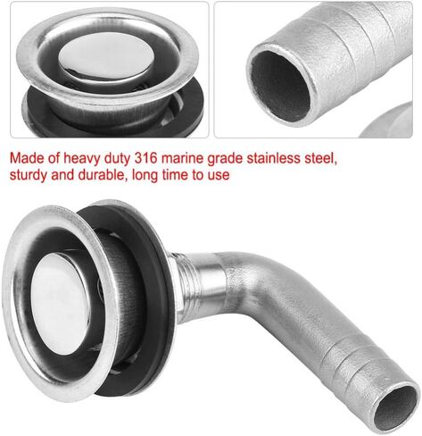 فتحة تهوية وقود القارب لخرطوم 5/8 بوصة، فتحة تهوية خزان الوقود للقوارب البحرية العالمية 90 درجة من الفولاذ المقاوم للصدأ in Kuwait