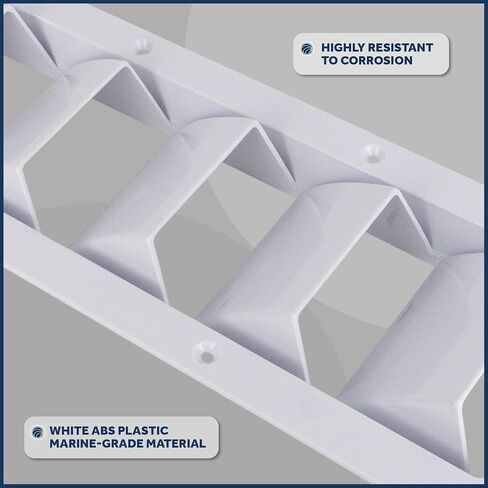 Five Oceans 5-Slotted Louvered Ventilators, 13-1/4-Inch x 4-3/4-Inch, White ABS Plastic, 2 Pack - FO106-M2 in Saudi Arabia