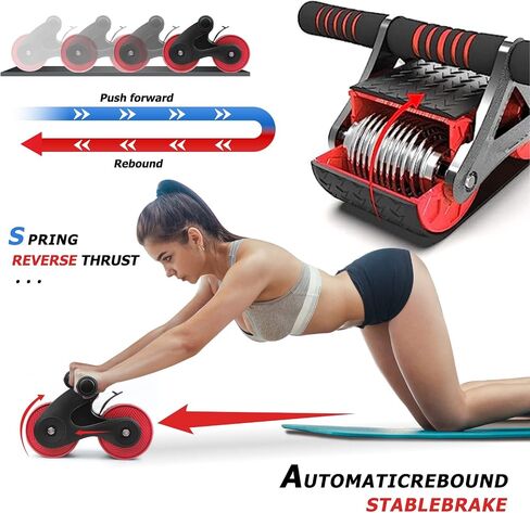 Automatic Rebound Abdominal Wheel, 2023 New Roller Home Abdominal Exerciser with Knee Pads Home Gym Equipment, Abdominal Roller for Beginners Core Workout, Abdominal Workout Fitness in Saudi Arabia