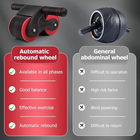 Automatic Rebound Abdominal Wheel, 2023 New Roller Home Abdominal Exerciser with Knee Pads Home Gym Equipment, Abdominal Roller for Beginners Core Workout, Abdominal Workout Fitness in Saudi Arabia