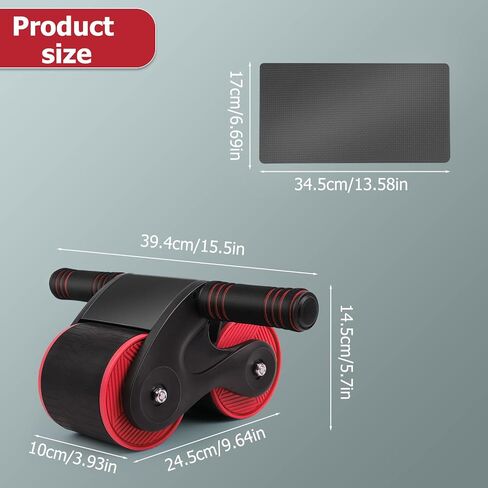 Automatic Rebound Abdominal Wheel, 2023 New Roller Home Abdominal Exerciser with Knee Pads Home Gym Equipment, Abdominal Roller for Beginners Core Workout, Abdominal Workout Fitness in Saudi Arabia