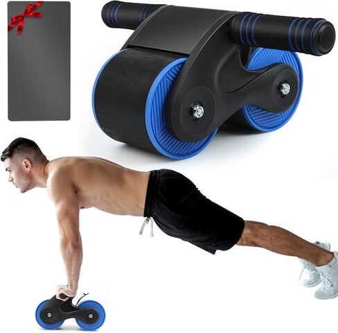 Automatic Rebound Abdominal Wheel, 2023 New Roller Home Abdominal Exerciser with Knee Pads Home Gym Equipment, Abdominal Roller for Beginners Core Workout, Abdominal Workout Fitness in Saudi Arabia
