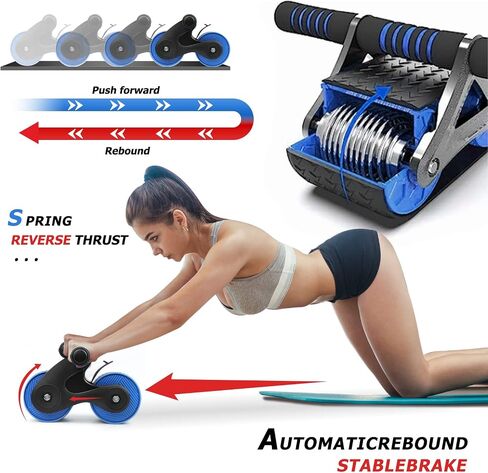 Automatic Rebound Abdominal Wheel, 2023 New Roller Home Abdominal Exerciser with Knee Pads Home Gym Equipment, Abdominal Roller for Beginners Core Workout, Abdominal Workout Fitness in Saudi Arabia