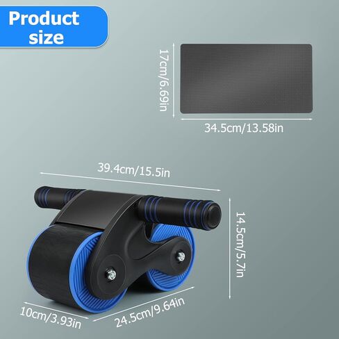 Automatic Rebound Abdominal Wheel, 2023 New Roller Home Abdominal Exerciser with Knee Pads Home Gym Equipment, Abdominal Roller for Beginners Core Workout, Abdominal Workout Fitness in Saudi Arabia