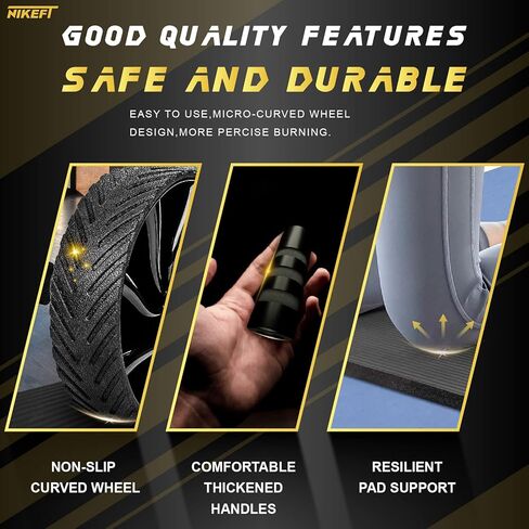 عجلة تمارين البطن آب ويل رولر للتمرين المنزلي، عجلات دوارة آب لتدريب القوة في البطن والأساس، عجلة تمرين البطن للياقة البدنية في صالة الألعاب الرياضية المنزلية، مناسبة للمبتدئين والمتقدمين من المستوى آب رولر in Kuwait