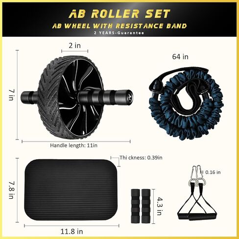 عجلة تمارين البطن آب ويل رولر للتمرين المنزلي، عجلات دوارة آب لتدريب القوة في البطن والأساس، عجلة تمرين البطن للياقة البدنية في صالة الألعاب الرياضية المنزلية، مناسبة للمبتدئين والمتقدمين من المستوى آب رولر in Kuwait