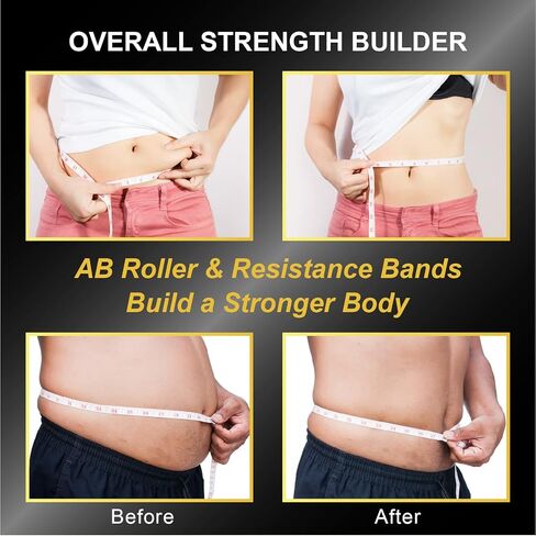 عجلة تمارين البطن آب ويل رولر للتمرين المنزلي، عجلات دوارة آب لتدريب القوة في البطن والأساس، عجلة تمرين البطن للياقة البدنية في صالة الألعاب الرياضية المنزلية، مناسبة للمبتدئين والمتقدمين من المستوى آب رولر in Kuwait