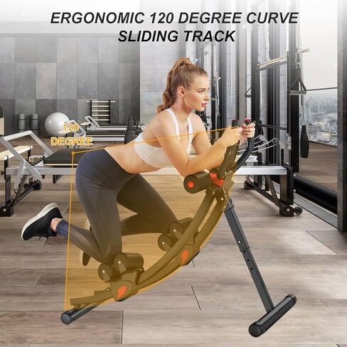 جهاز تمارين البطن من eHUPOO Ab Machine، جهاز تدريب أساسي وبطن لتمارين الجسم بالكامل لصالة الألعاب الرياضية المنزلية، مدرب خصر قابل للطي مع أشرطة مقاومة باللون الأحمر in Kuwait