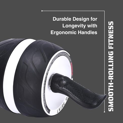 Tribe WOD Ab Roller Wheel - Ab Exercise Equipment - Core Muscles and The Abdominal Training Workout Equipment - Sculpts Abs, Obliques, Arms, Back - Non-slip Handles - 7.8 x 15.7 inches (White) in Kuwait
