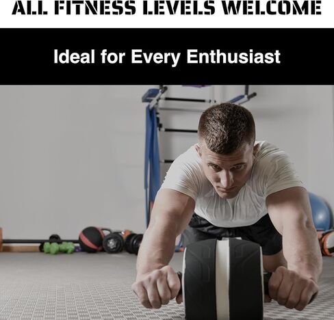 Tribe WOD Ab Roller Wheel - Ab Exercise Equipment - Core Muscles and The Abdominal Training Workout Equipment - Sculpts Abs, Obliques, Arms, Back - Non-slip Handles - 7.8 x 15.7 inches (White) in Kuwait