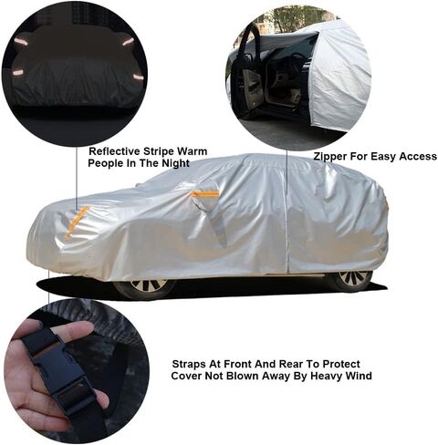 غطاء سيارة Kayme 6 طبقات مناسب خصيصًا لسيارة Toyota RAV4 (2006-2024)، مقاوم للماء في جميع الأحوال الجوية للسيارات، حماية من الأشعة فوق البنفسجية من الشمس والمطر. فضي in Kuwait