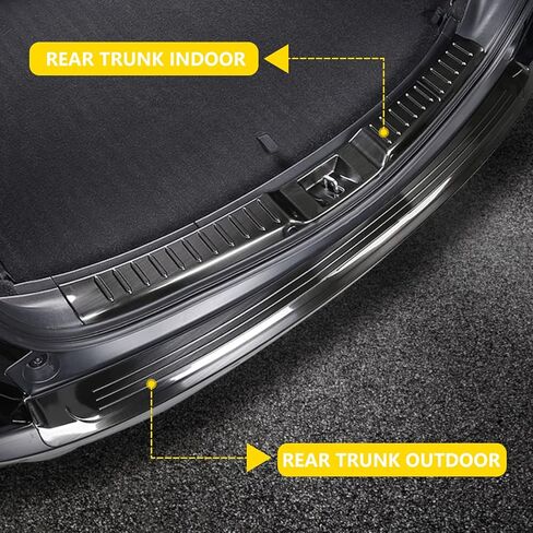 واقي ممتص الصدمات الخلفي من AOMSAZTO مناسب لسيارة Honda CRV CR-V 2023 2024 ملحقات حماية عتبة الباب الخلفي من الفولاذ المقاوم للصدأ (أسود) in Kuwait