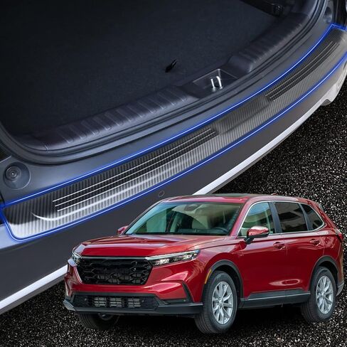 واقي ممتص الصدمات الخلفي من AOMSAZTO مناسب لسيارة Honda CRV CR-V 2023 2024 ملحقات حماية عتبة الباب الخلفي من الفولاذ المقاوم للصدأ (أسود) in Saudi Arabia
