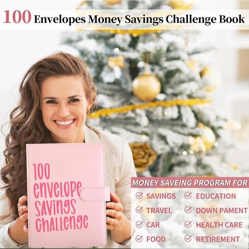 100 Envelopes Challenge Binder,A5 Savings Binder with Cash Envelopes,100 Envelopes Money Saving Challenge Binder Budget Book - Easy and Fun Way to Save $5,050 in Saudi Arabia