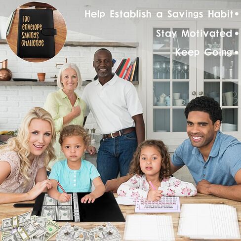 100 Envelopes Challenge Binder, Money Saving Challenge Budget Book Binder with Cash Envelopes - Fun Way to Save $5,050 - Purple in Saudi Arabia