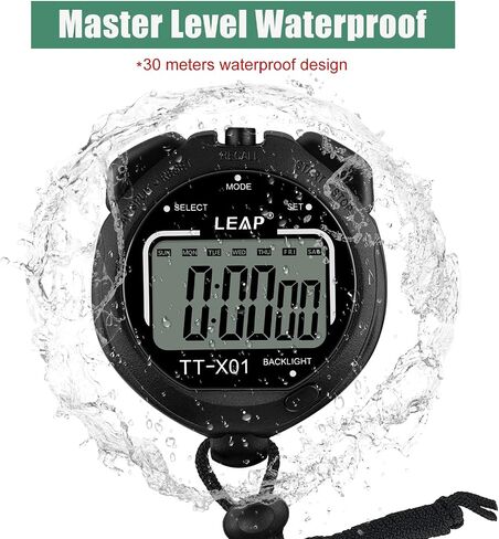 LEAP Digital Stopwatch Timer, Large Display Stop Watch with 30M Waterproof and EL Backlight Function Designed for Sport Coaches Referees Fitness Teacher and Athlete in Saudi Arabia