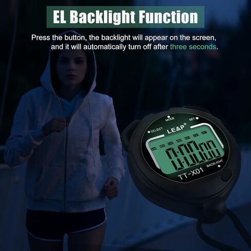 LEAP Digital Stopwatch Timer, Large Display Stop Watch with 30M Waterproof and EL Backlight Function Designed for Sport Coaches Referees Fitness Teacher and Athlete in Saudi Arabia