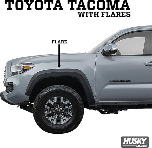 Husky Liners - Front Mud Guards | 2016-2023 Toyota Tacoma with OEM Fender Flares - Black, 2 Pc. | 56941 in Saudi Arabia
