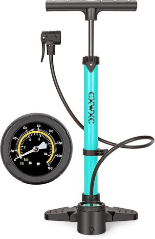 Bike Pump with Pressure Gauge- 160 PSI Bike Tire Pump fits Presta & Schrader Valve - Portable Air Pump for Bike Tires in Saudi Arabia