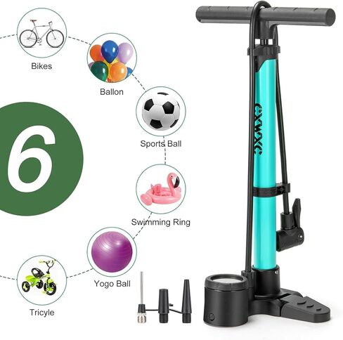 Bike Pump with Pressure Gauge- 160 PSI Bike Tire Pump fits Presta & Schrader Valve - Portable Air Pump for Bike Tires in Saudi Arabia