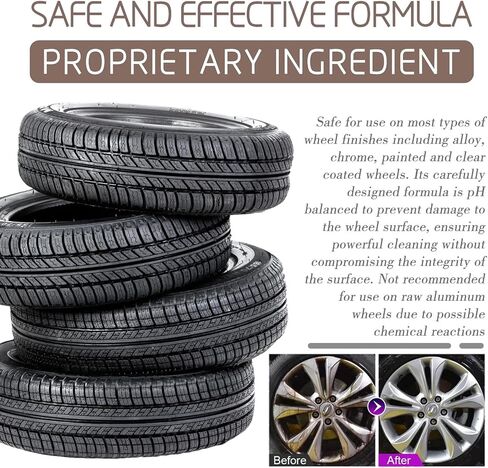 منظف ​​عجلات الفرامل من RAYHONG، مثالي لتنظيف عجلات وإطارات السيارة، آمن على السبائك والكروم والعجلات المطلية قطعتين in Kuwait