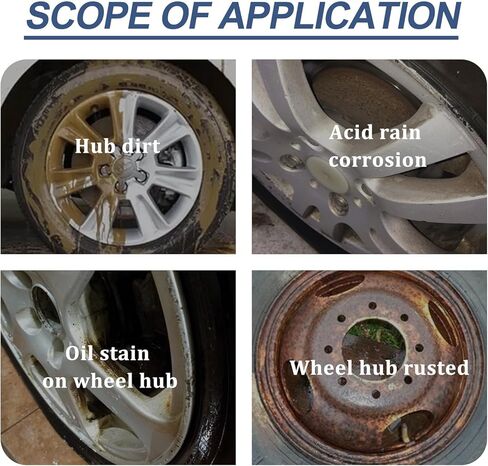 منظف ​​عجلات الفرامل من RAYHONG، مثالي لتنظيف عجلات وإطارات السيارة، آمن على السبائك والكروم والعجلات المطلية قطعتين in Kuwait