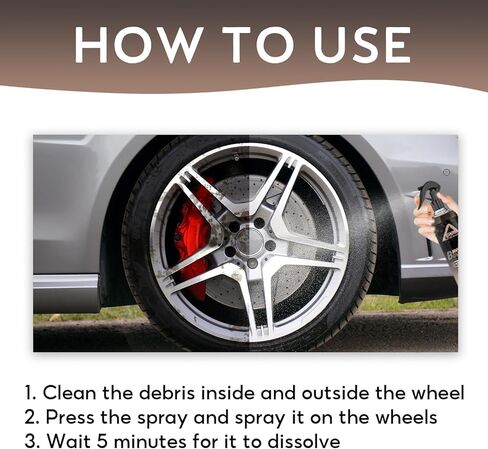 منظف ​​عجلات الفرامل من RAYHONG، مثالي لتنظيف عجلات وإطارات السيارة، آمن على السبائك والكروم والعجلات المطلية قطعتين in Kuwait