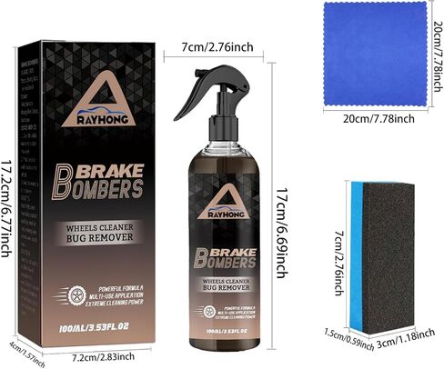 منظف ​​عجلات الفرامل من RAYHONG، مثالي لتنظيف عجلات وإطارات السيارة، آمن على السبائك والكروم والعجلات المطلية قطعتين in Kuwait