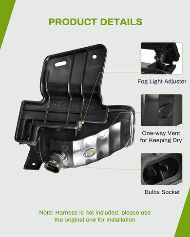 AUTOSAVER88 Fog Lights Compatible with 1999 2000 2001 2002 Chevy Silverado / 2000 2001 2002 2003 2004 2005 2006 Suburban / 2000-2006 Chevy Tahoe Fog Lamps with 880 12V 27W Bulbs (Clear) in Kuwait