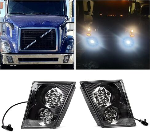 مصباح ضوء الضباب LED ECOTRIC متوافق مع مجموعة شاحنات فولفو VNL/VN 2003-2017 LH&RH للركاب والسائق in Kuwait