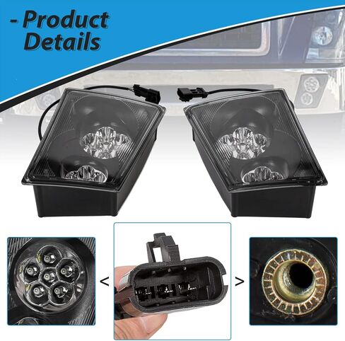 مصباح ضوء الضباب LED ECOTRIC متوافق مع مجموعة شاحنات فولفو VNL/VN 2003-2017 LH&RH للركاب والسائق in Kuwait