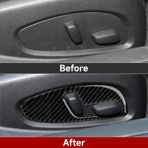 Car Seat Adjustment Button Sticker Decal Carbon Fiber Interior Trim Cover for Chevrolet Camaro 2016 2017 2018 2019 2020 2021 2022 2023 Accessories in Saudi Arabia