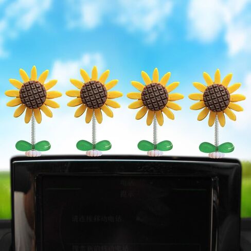 ZOSTLAND Adorable Car Dashboard Decorations,Cartoon Car Ornaments for Dashboard,Funny Desk Ornament,Fantastic Chritmas Car Decorations for Car,Living Room,Bedroom,Desk((5pcs Animal Flower) in Kuwait