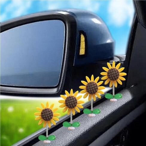 ZOSTLAND Adorable Car Dashboard Decorations,Cartoon Car Ornaments for Dashboard,Funny Desk Ornament,Fantastic Chritmas Car Decorations for Car,Living Room,Bedroom,Desk((5pcs Animal Flower) in Kuwait