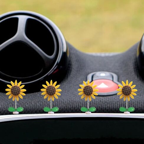 ZOSTLAND Adorable Car Dashboard Decorations,Cartoon Car Ornaments for Dashboard,Funny Desk Ornament,Fantastic Chritmas Car Decorations for Car,Living Room,Bedroom,Desk((5pcs Animal Flower) in Kuwait