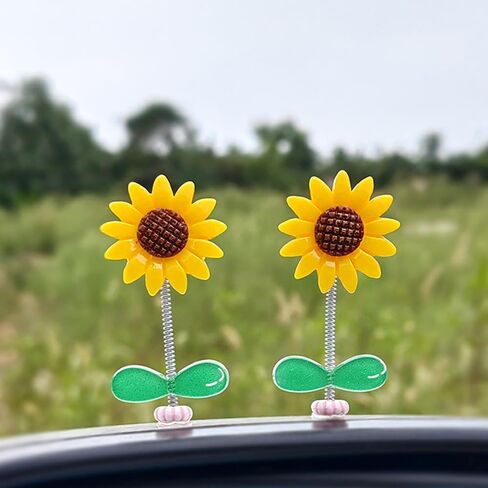 ZOSTLAND Adorable Car Dashboard Decorations,Cartoon Car Ornaments for Dashboard,Funny Desk Ornament,Fantastic Chritmas Car Decorations for Car,Living Room,Bedroom,Desk((5pcs Animal Flower) in Kuwait