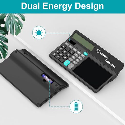 آلة حاسبة Wicue مع مفكرة وكمبيوتر لوحي للكتابة LCD، حاسبات مكتبية كبيرة الحجم ذات 12 رقمًا مع قلم مغناطيسي، تدعم الطاقة الشمسية والبطارية، آلة حاسبة متعددة الوظائف للمكتب والمدرسة والمنزل in Kuwait