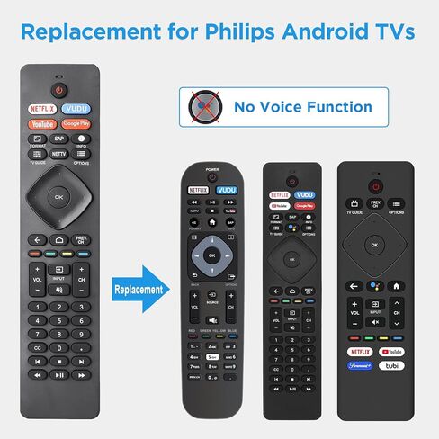 NH800UP RF402A-V14 استبدال جهاز التحكم عن بعد لجميع تلفزيونات Philips Android LED LCD 4K الذكية 43PFL5766/F7 50PFL5704/F7 55PFL5604/F7 55PFL5704/F7 65PFL5504/F7 65PFL5704/F7 75PFL5704/F7 65PFL5604 /ص7 in Saudi Arabia