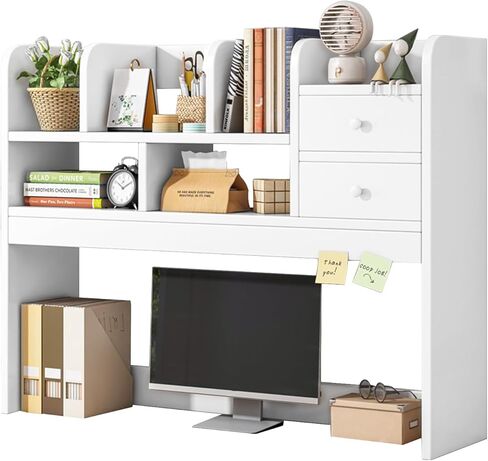 3-Tier Bookshelf, Desktop Bookcase for Computer Desk, Countertop Storage Display Rack with 8 Shelves, Multipurpose Desktop Shelf Bookcase for Dorm Office Home. in Kuwait