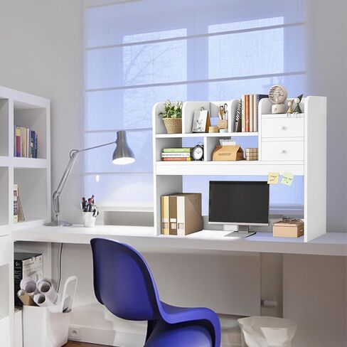 3-Tier Bookshelf, Desktop Bookcase for Computer Desk, Countertop Storage Display Rack with 8 Shelves, Multipurpose Desktop Shelf Bookcase for Dorm Office Home. in Kuwait