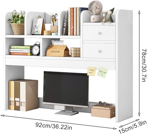 3-Tier Bookshelf, Desktop Bookcase for Computer Desk, Countertop Storage Display Rack with 8 Shelves, Multipurpose Desktop Shelf Bookcase for Dorm Office Home. in Kuwait