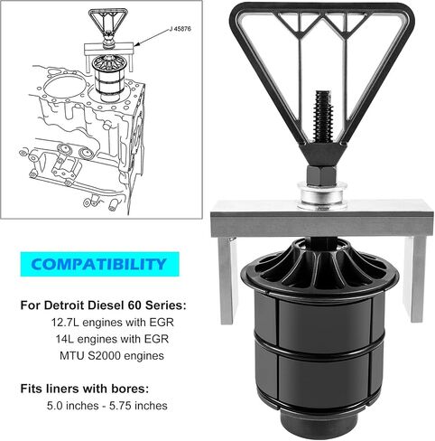 J-45876 Cylinder Liner Puller Remover for Detroit Diesel 60 Series 12.7L / 14L / MTU S2000 Engines, Replacement for 5875, J-45876 Heavy Duty in Saudi Arabia
