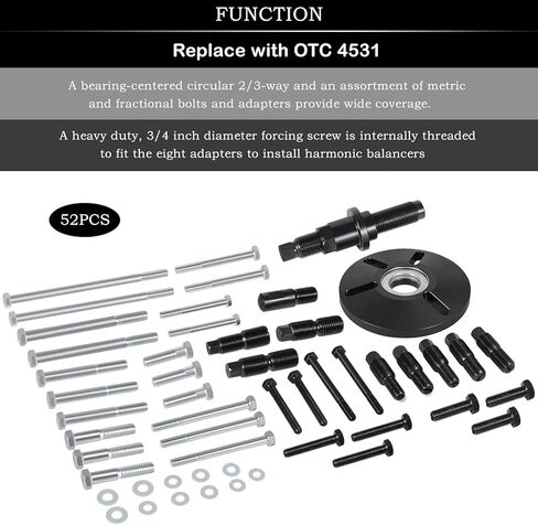 4531 مجموعة أدوات سحب الموازن التوافقي ومجموعة أدوات التثبيت لمجموعة تثبيت إزالة بكرة الموازن الرئيسي لحذافة العمود المرفقي (52 قطعة) in Kuwait