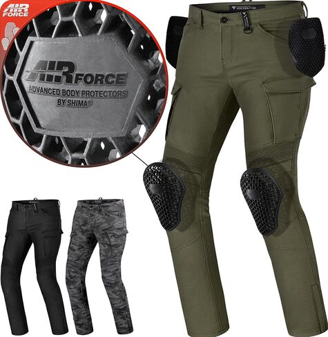 بنطال SHIMA Giro 2.0 للدراجات النارية للرجال - مرن، مقاس نحيف، كارجو مع واقيات in Kuwait