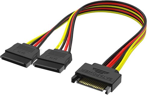 SATA Power Y Splitter Cable 15 Pin SATA Power Splitter Cable Adapter SATA 15 Pin Male to Dual Female Power Y- Cable 6 Inche in Saudi Arabia